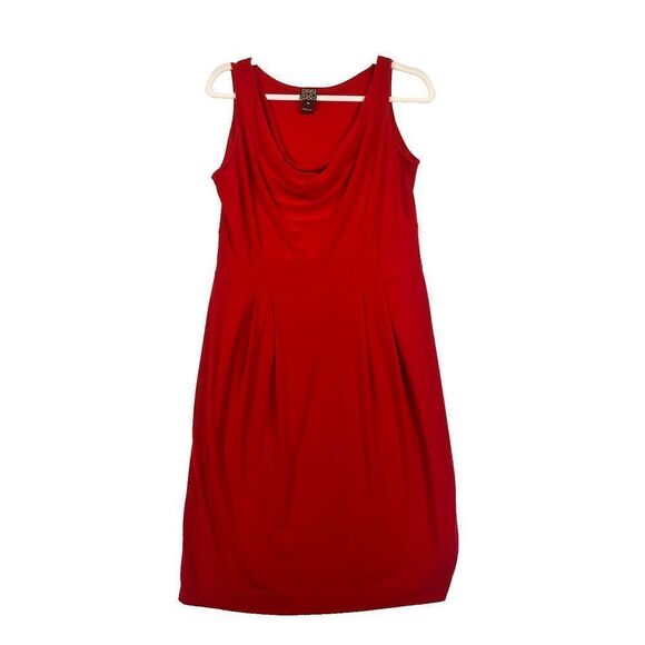 Clara Sunwoo Womens Red‎ Slinky Cocktail Dress Draped Front Sleeveless Size XS - Picture 1 of 8